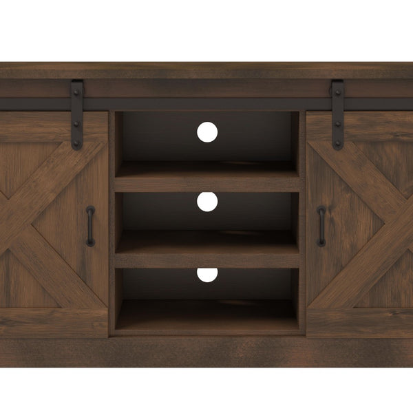 Legends Furniture Modern Farmhouse Fully Assembled Large TV Stand with Sliding Barn Style Doors FH1415.AWY