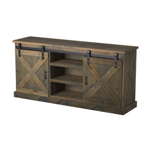 Legends Furniture Modern Farmhouse Fully Assembled TV Stand with Sliding Barn Style Doors FH1420.BNW