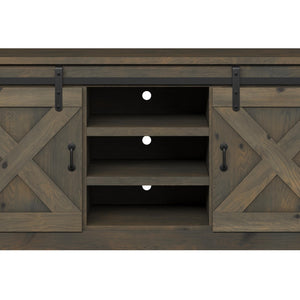 Legends Furniture Modern Farmhouse Fully Assembled TV Stand with Sliding Barn Style Doors FH1420.BNW