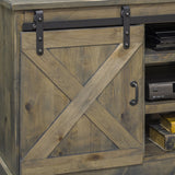 Legends Furniture Modern Farmhouse Fully Assembled TV Stand with Sliding Barn Style Doors FH1420.BNW