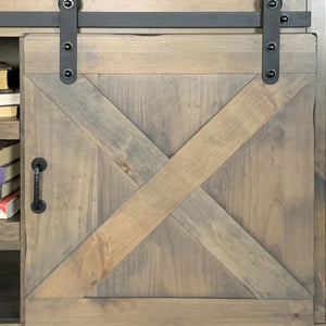 Legends Furniture Modern Farmhouse Fully Assembled TV Stand with Sliding Barn Style Doors FH1420.BNW