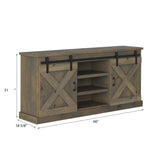 Legends Furniture Modern Farmhouse Fully Assembled TV Stand with Sliding Barn Style Doors FH1420.BNW