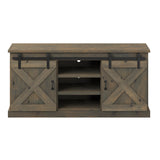 Legends Furniture Modern Farmhouse Fully Assembled TV Stand with Sliding Barn Style Doors FH1420.BNW