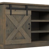 Legends Furniture Modern Farmhouse Fully Assembled TV Stand with Sliding Barn Style Doors FH1420.BNW