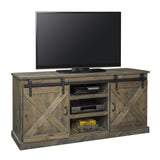 Legends Furniture Modern Farmhouse Fully Assembled TV Stand with Sliding Barn Style Doors FH1420.BNW