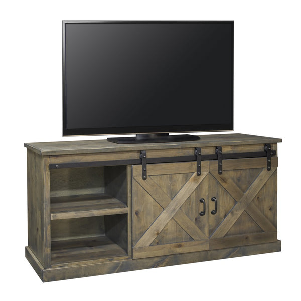 Legends Furniture Modern Farmhouse Fully Assembled TV Stand with Sliding Barn Style Doors FH1420.BNW