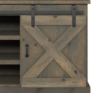 Legends Furniture Modern Farmhouse Fully Assembled TV Stand with Sliding Barn Style Doors FH1420.BNW