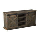 Legends Furniture Modern Farmhouse Fully Assembled TV Stand with Sliding Barn Style Doors FH1420.BNW