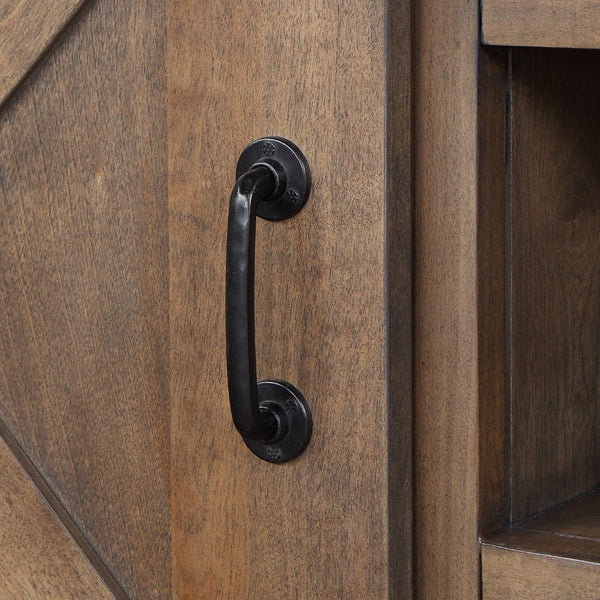 Legends Furniture Modern Farmhouse Fully Assembled Large TV Stand with Sliding Barn Style Doors FH1425.BNW