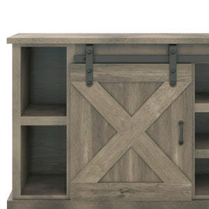 Legends Furniture Modern Farmhouse Fully Assembled Large TV Stand with Sliding Barn Style Doors FH1425.BNW