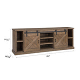 Legends Furniture Modern Farmhouse Fully Assembled Large TV Stand with Sliding Barn Style Doors FH1425.BNW