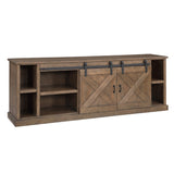 Legends Furniture Modern Farmhouse Fully Assembled Large TV Stand with Sliding Barn Style Doors FH1425.BNW