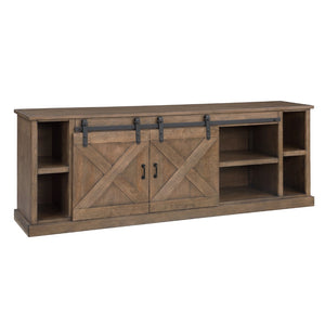 Legends Furniture Modern Farmhouse Fully Assembled Large TV Stand with Sliding Barn Style Doors FH1425.BNW