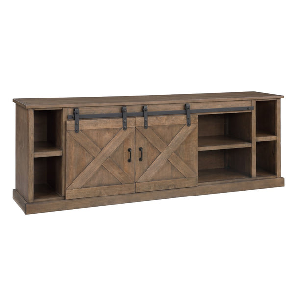 Legends Furniture Modern Farmhouse Fully Assembled Large TV Stand with Sliding Barn Style Doors FH1425.BNW