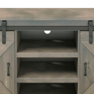 Legends Furniture Modern Farmhouse Fully Assembled Large TV Stand with Sliding Barn Style Doors FH1425.BNW