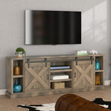 Legends Furniture Modern Farmhouse Fully Assembled Large TV Stand with Sliding Barn Style Doors FH1425.BNW