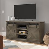 Legends Furniture Modern Farmhouse Fully Assembled TV Stand with Sliding Barn Style Doors FH1440.AGG