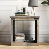 Legends Furniture Modern Farmhouse End Table with Metal Accents FH4120.BNW