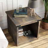 Legends Furniture Modern Farmhouse End Table with Metal Accents FH4120.BNW