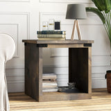 Legends Furniture Modern Farmhouse End Table with Metal Accents FH4120.BNW