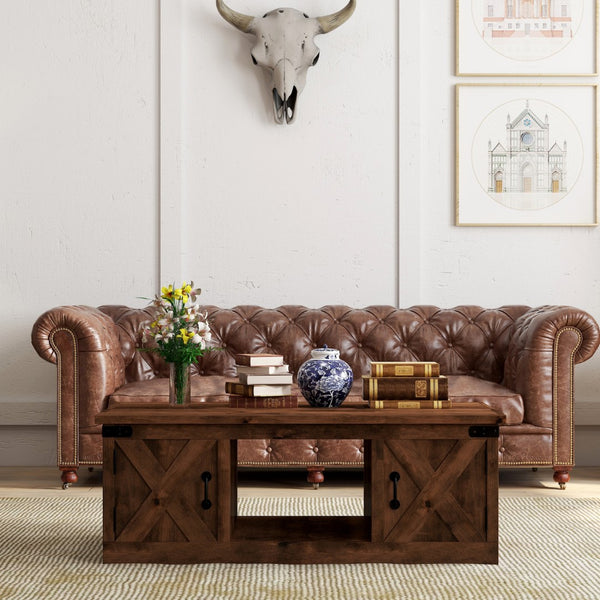 Legends Furniture Modern Farmhouse Storage Coffee Table with Metal Accents FH4210.AWY