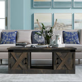 Legends Furniture Modern Farmhouse Storage Coffee Table with Metal Accents FH4220.BNW