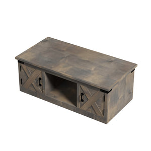 Legends Furniture Modern Farmhouse Storage Coffee Table with Metal Accents FH4220.BNW