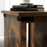 Legends Furniture Modern Farmhouse Storage Side Table with Metal Accents FH4420.BNW