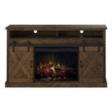 Modern Farmhouse TV Stand with Electric Fireplace Included