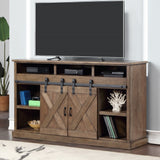 Legends Furniture Modern Farmhouse TV Stand with Electric Fireplace Included FH5120.BNW