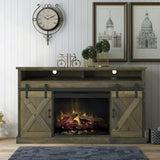 Legends Furniture Modern Farmhouse TV Stand with Electric Fireplace Included FH5120.BNW