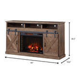 Legends Furniture Modern Farmhouse TV Stand with Electric Fireplace Included FH5120.BNW