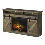 Legends Furniture Modern Farmhouse TV Stand with Electric Fireplace Included FH5120.BNW