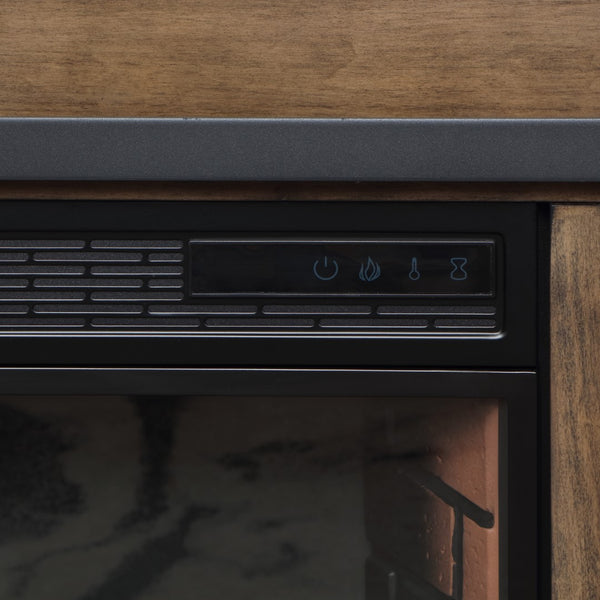 Legends Furniture Modern Farmhouse TV Stand with Electric Fireplace Included FH5120.BNW