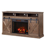 Legends Furniture Modern Farmhouse TV Stand with Electric Fireplace Included FH5120.BNW