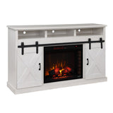 Legends Furniture Modern Farmhouse TV Stand with Electric Fireplace Included FH5130.WHT