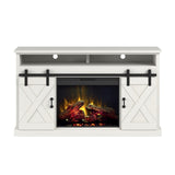 Legends Furniture Modern Farmhouse TV Stand with Electric Fireplace Included FH5130.WHT