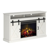 Modern Farmhouse TV Stand with Electric Fireplace Included