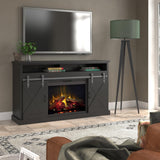 Legends Furniture Modern Farmhouse TV Stand with Electric Fireplace Included FH5140.BLK