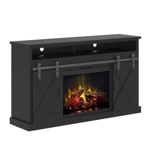 Legends Furniture Modern Farmhouse TV Stand with Electric Fireplace Included FH5140.BLK