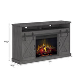 Legends Furniture Modern Farmhouse TV Stand with Electric Fireplace Included FH5160.HGR