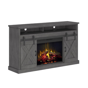 Legends Furniture Modern Farmhouse TV Stand with Electric Fireplace Included FH5160.HGR