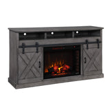 Legends Furniture Modern Farmhouse TV Stand with Electric Fireplace Included FH5160.HGR