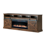 Modern Farmhouse TV Stand with Electric Fireplace Included