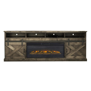 Legends Furniture Modern Farmhouse TV Stand with Electric Fireplace Included FH5420.BNW