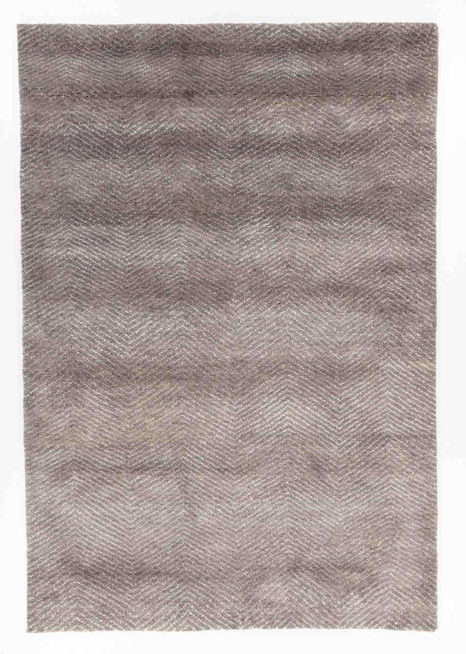 Chandra Rugs Fia Wool + Viscose Hand-Knotted Contempoary Rug Beige 7'9 x 10'6