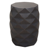 Fig Solid Mango Wood Accent Table in Grey Finish w/ Geometric Motif by Diamond Sofa