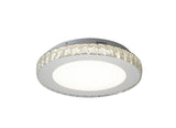 Bethel Chrome LED Flush Mount in Stainless Steel & Crystal