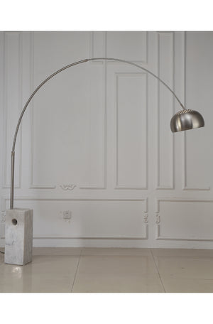 Wesley Floor Lamp Aluminum And White Marble Base