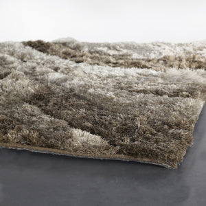 Chandra Rugs Flemish 100% Polyester Hand-Woven Contemporary Shag Rug Ivory/Taupe/Beige 9' x 13'